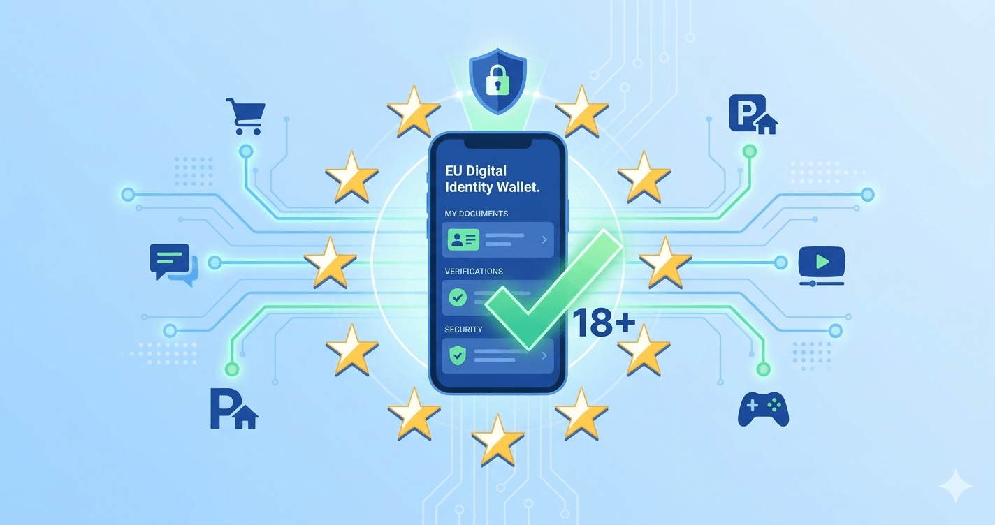 EU Digital Identity Wallet concept showing selective disclosure for age verification